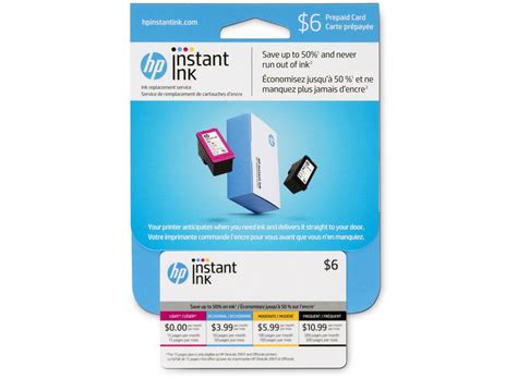 hp instant ink prepaid card